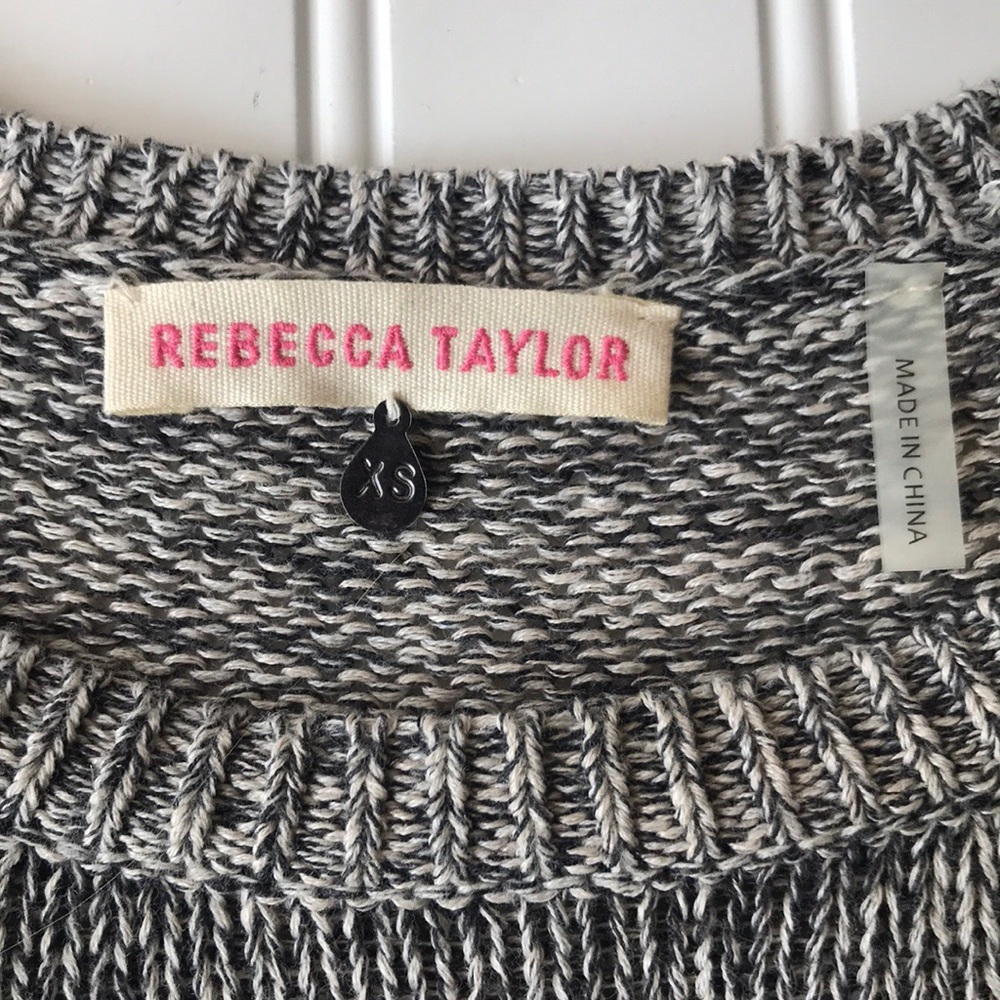 Rebecca Taylor sweater elbow patch grey marbled - Picture 5 of 8